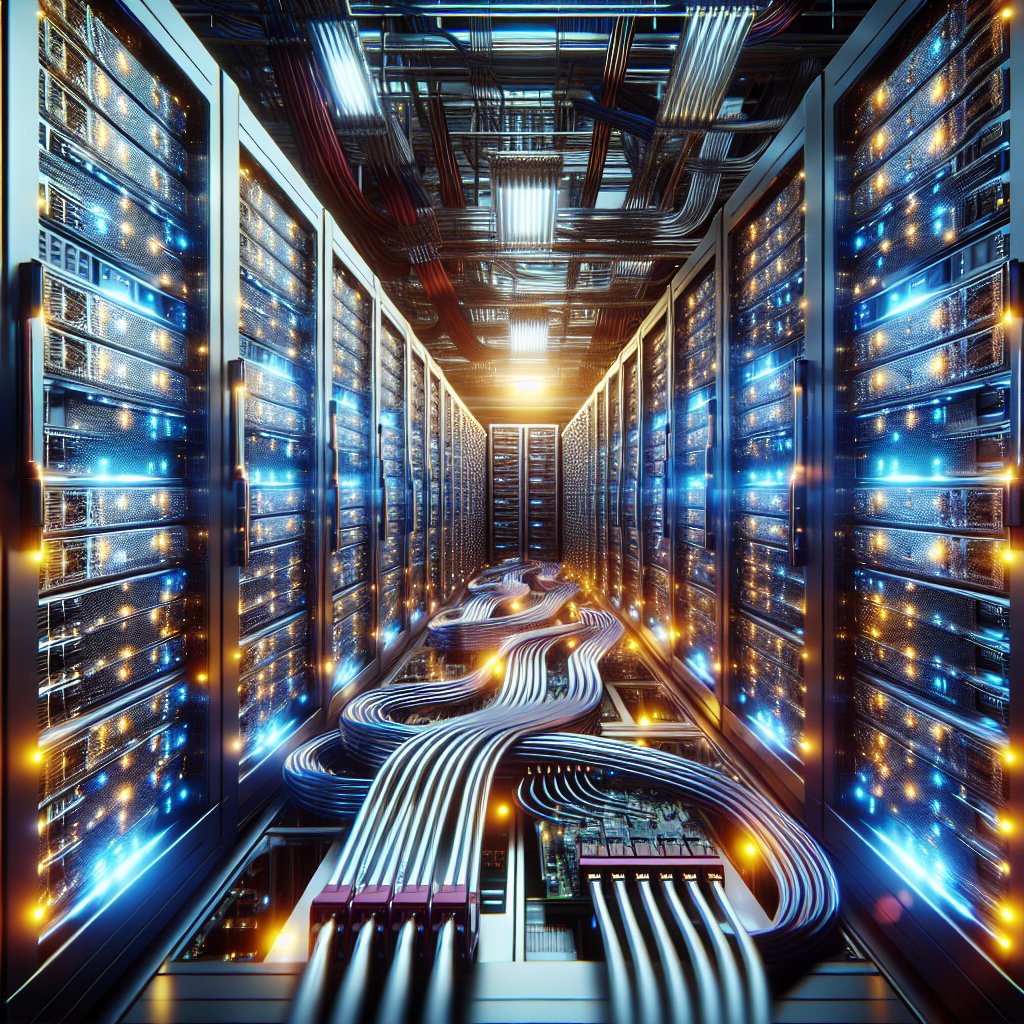 "미국, 슈퍼컴퓨터 성능 세계 최고 기록 경신을 기념하는 이미지 - 최신 슈퍼컴퓨터와 그 성능을 강조하는 그래픽"